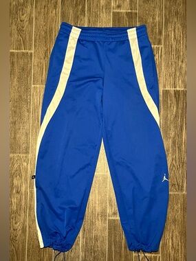 Nike Dri Fit Air Jordan Woven Track Pants Blue Striped Mens Medium